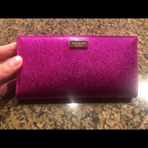 kate spade Slim Wallet - Hot Metallic Pink NWT